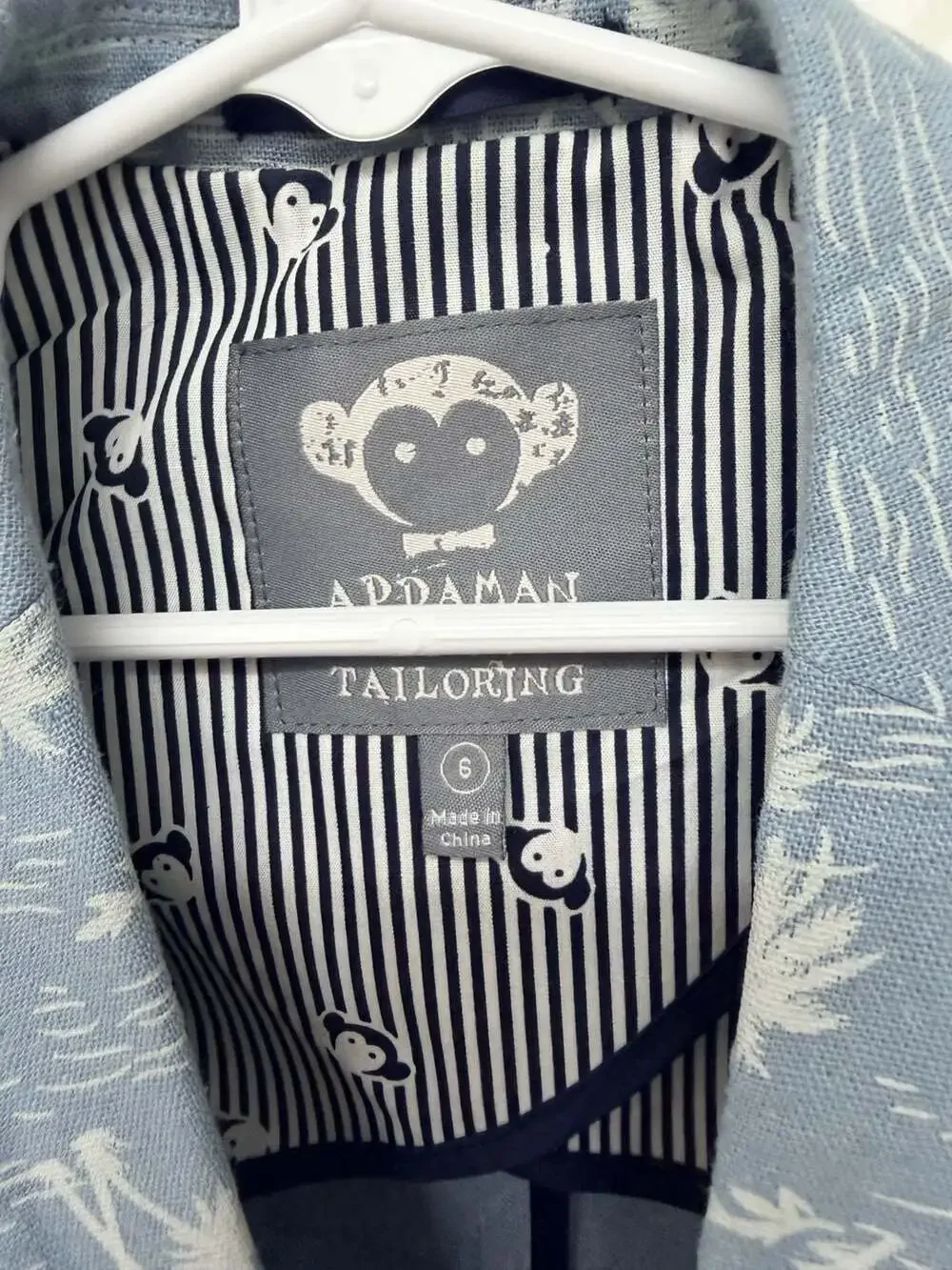 Appaman Boys Tailored Blazer in Blue Palm Tree Print Beach Tropical
